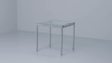 GLIVARP Tavolo allungabile, trasparente/cromato, 75/115x70 cm