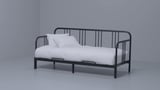 FYRESDAL Daybed with 2 mattresses, black/Åsvang medium firm, Twin