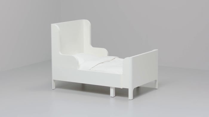 BUSUNGE ブースンゲ 伸長式ベッド, ホワイト, 80x200 cm - IKEA