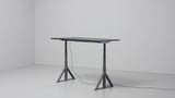 IDÅSEN Desk sit/stand, black/dark gray, 47 1/4x27 1/2 "