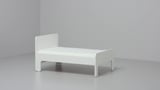 SLÄKT Estructura de cama extensible, blanco/abedul, 80x200 cm