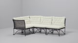 JUTHOLMEN Modular corner sofa 3-seat, outdoor, dark grey/Kuddarna beige