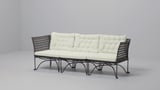 JUTHOLMEN 3-seat modular sofa, outdoor, dark grey/Kuddarna beige