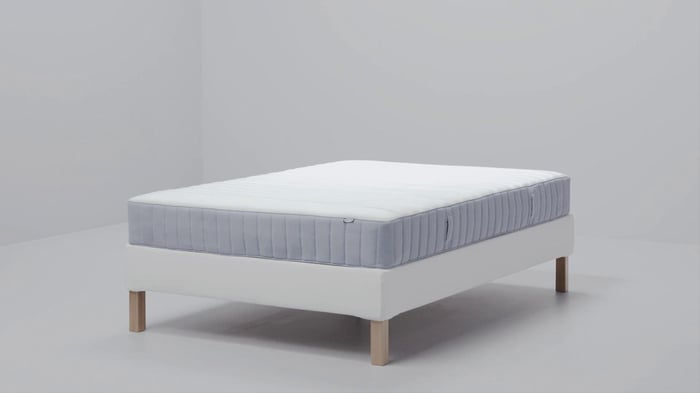 HEMNES ヘムネス ベッドフレーム マットレス付き, ホワイトステイン 