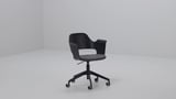 FJÄLLBERGET Conference chair with casters, white stained oak veneer/Gunnared beige