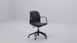 LÅNGFJÄLL Conference chair with armrests, Gunnared green-grey/white