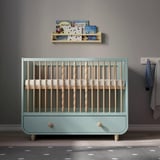 MYLLRA Cot with drawer, light turquoise, 60x120 cm