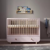 MYLLRA Cot with drawer, pale pink, 60x120 cm