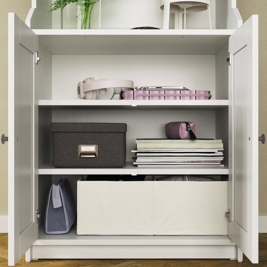 HAUGA high cabinet with 2 doors, white, 271/2x783/8