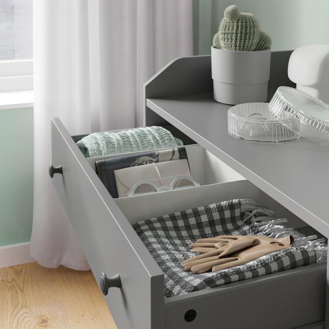 HAUGA 8-drawer dresser, gray, 543/8x41" - IKEA