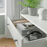HAUGA Commode 3 tiroirs, blanc, 70x84 cm