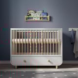 MYLLRA Cot with drawer, white, 70x132 cm