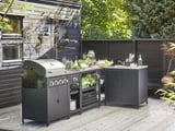 GRILLSKÄR Outdoor kitchen, gas grill/side burner/stainless steel, 115x57 7/8 "