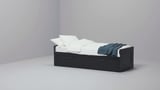 BRIMNES Estructura divan i 2 calaixos, negre, 80x200 cm