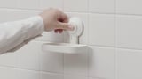 TISKEN Soap dish with suction cup, white