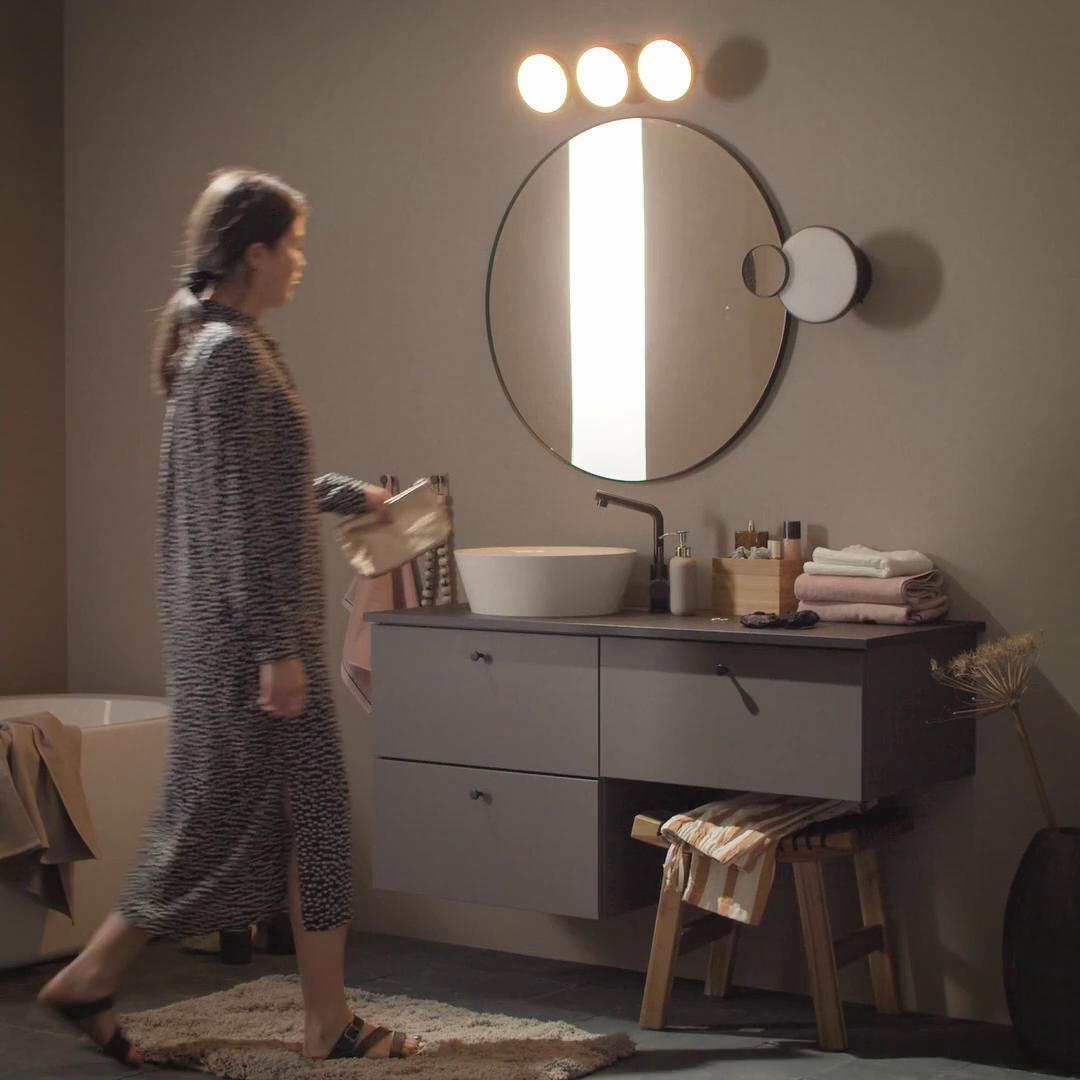 KABOMBA applique LED avec miroir, intensité lumineuse réglable mat