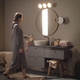 KABOMBA LED wall lamp with mirror, dimmable matt/black, 20 cm