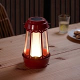 SOLVINDEN LED solar-powered table lamp, house/red, 25 cm
