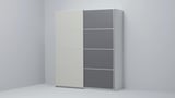 MEHAMN 4 panels for sliding door frame, dark grey/grey-beige, 75x201 cm