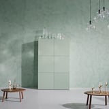 BESTÅ Combinaison rangement portes, blanc/Hjortviken gris-vert pâle, 120x42x193 cm