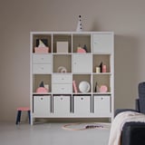 KALLAX Shelving unit with underframe, white/white, 147x164 cm