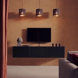 BESTÅ Banc TV avec portes, brun noir/Mörtviken noir, 180x42x38 cm