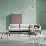 ÄPPLARYD Loveseat with chaise, Lejde light gray