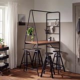 HÅVERUD Table with storage ladder, black