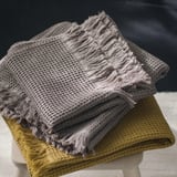 VALLASÅN Bath sheet, light grey/brown, 100x150 cm