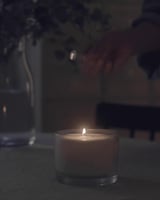 ADLAD Scented candle in glass, Scandinavian Woods/white, 50 hr