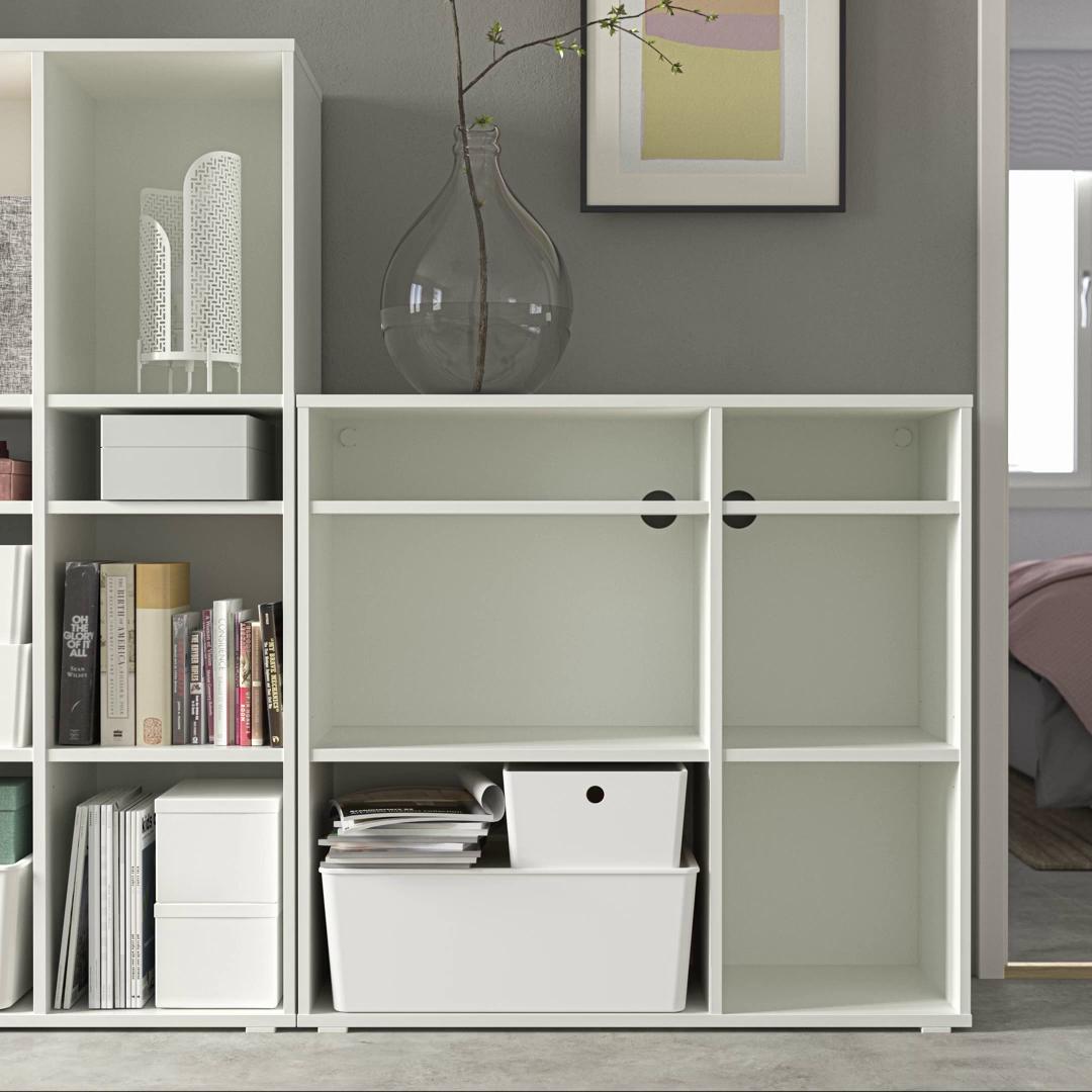VIHALS shelving unit with 4 shelves, white, 373/8x145/8x353/8