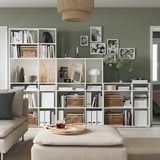 VIHALS Shelving combination, white, 286x37x200 cm