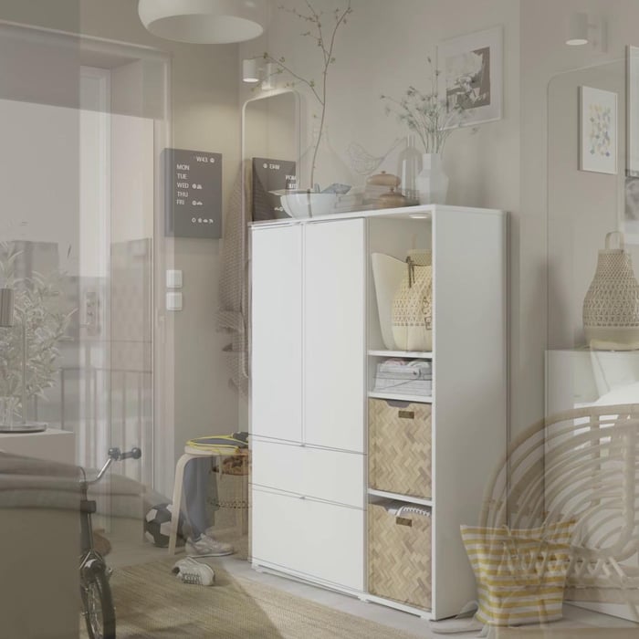 VIHALS ヴィーハルス 収納ユニット, ホワイト, 105x37x140 cm - IKEA