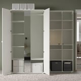 VIHALS Wardrobe combination, white/mirror glass, 200x57x200 cm