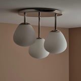 DEJSA Ceiling lamp with 3 lights, chrome plated/opal glass