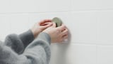 ÖBONÄS Triple hook with suction cup, grey-green, 7x11 cm