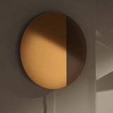 VARMBLIXT LED wall/mirror lamp, dimmable/bronze-colour round