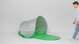 STRANDÖN Cortavientos/parasol plegable, verde/azul