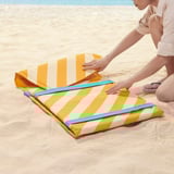 STRANDÖN Chaise, yellow/blue