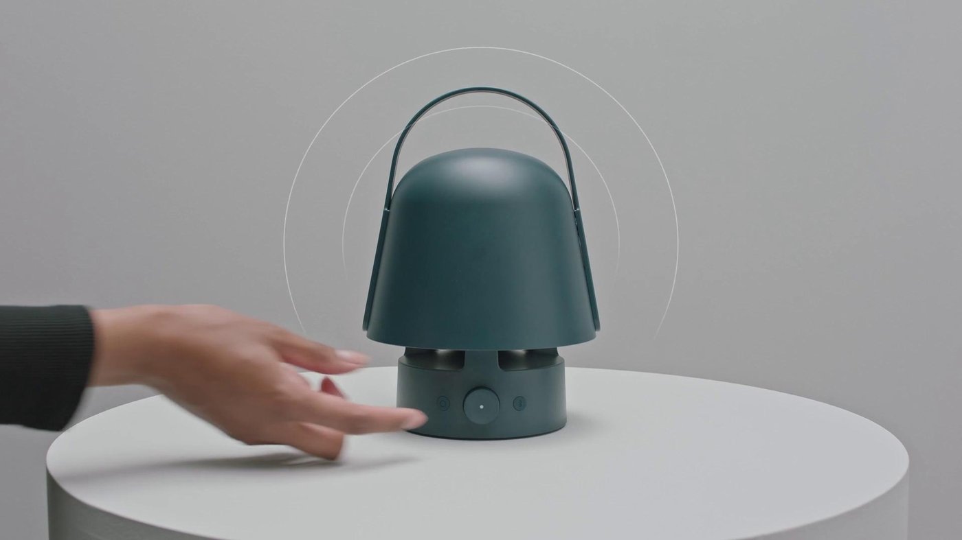 VAPPEBY bluetooth speaker lamp, outdoor/gray - IKEA US
