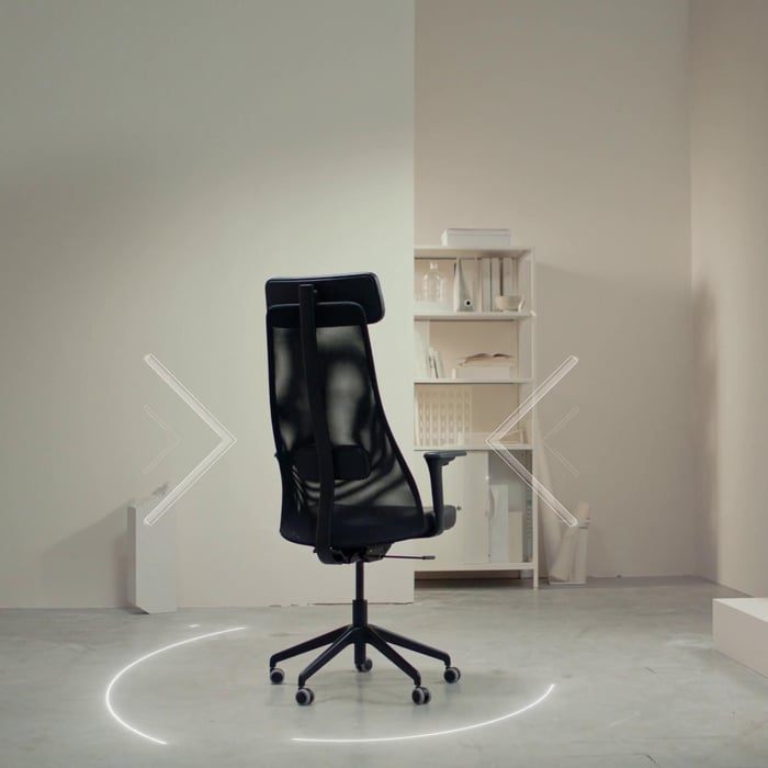 JÄRVFJÄLLET office chair with armrests, Glose black - IKEA