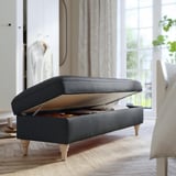 ESSEBODA Bench with storage, Knäbäck/anthracite birch