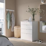 VIHALS Chest of 4 drawers, white/anchor/unlock-function, 70x47x90 cm