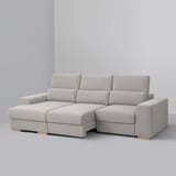 ISTABY 3er-Sofa mit Récamiere, links, Tibbleby beige/grau