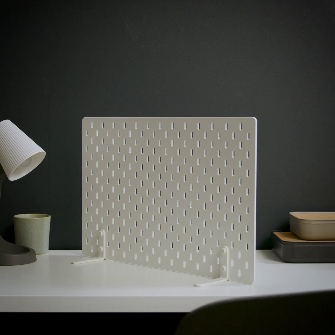 SKÅDIS panou perforat independent, alb, 56x37 cm - IKEA