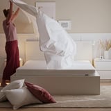 ULLVIDE Fitted sheet, white, 180x200 cm