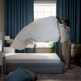 NATTJASMIN Fitted sheet, white, 180x200 cm
