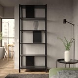 JÄTTESTA Shelf unit, black, 31 1/2x76 3/4 "