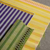 KORSNING Tappeto tessitura piatta int/est, verde viola/a righe, 80x250 cm