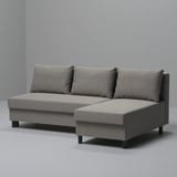 ÄLVDALEN 3-seat sofa-bed with chaise longue, Knisa dark grey